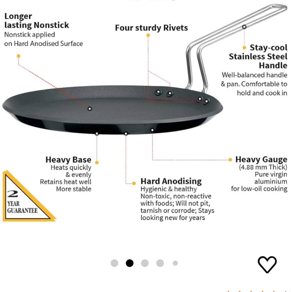 Futura NonStick Flat Tava Griddle 30cm Roti Chapati Pan 4.88mm NWOT